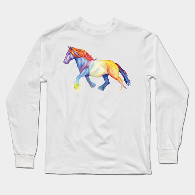 Rainbow Shire Long Sleeve T-Shirt by UntidyVenus